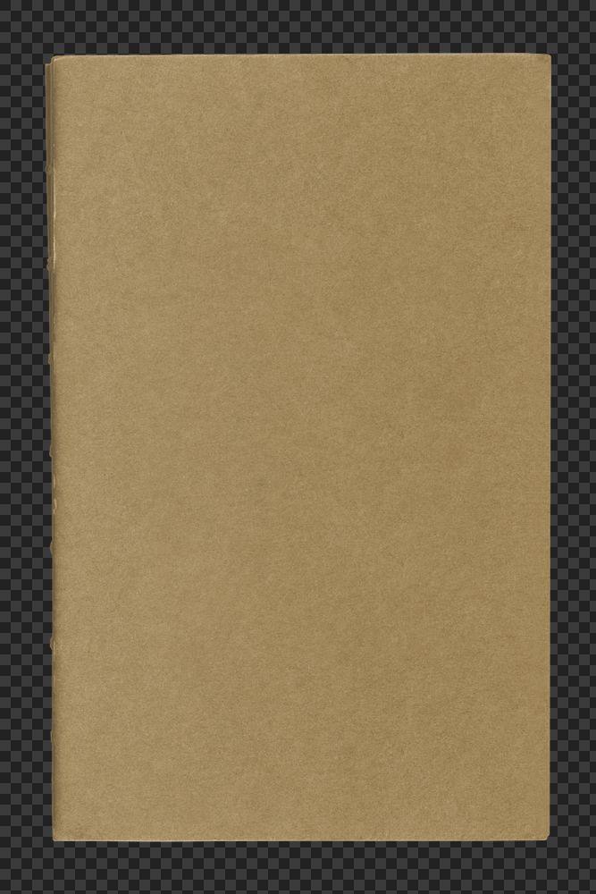 Minimal book cover mockup element, transparent background