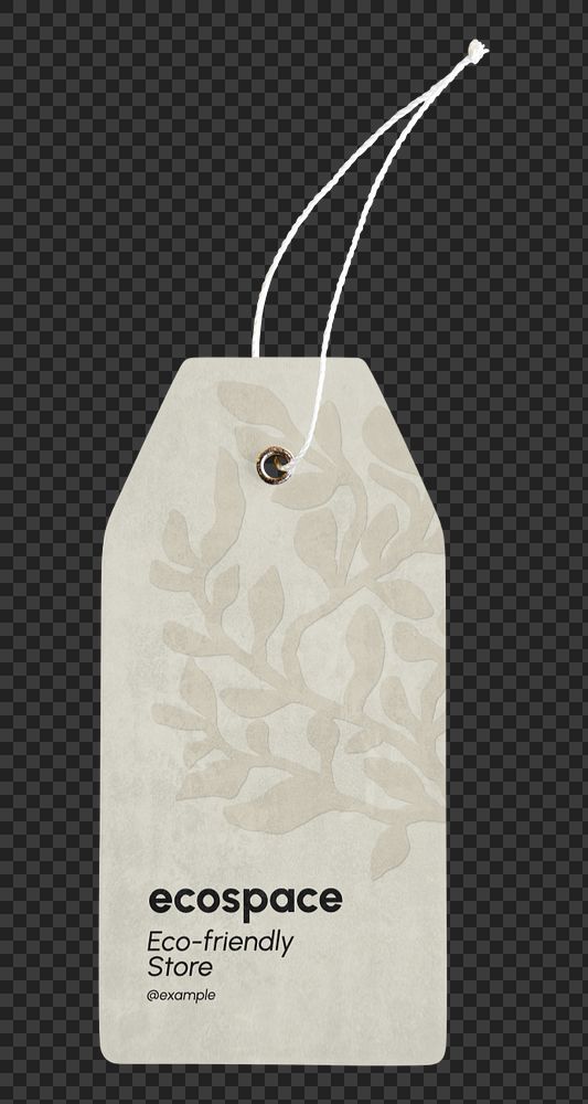 Greige label tag mockup, editable branding design