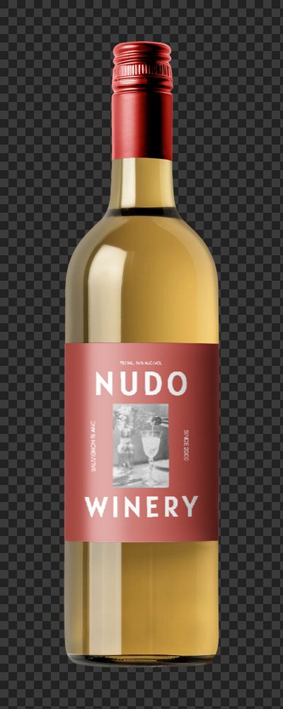 Wine bottle  editable mockup element, drink packaging 
