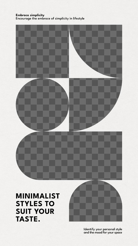 PNG minimal geometric photo collage