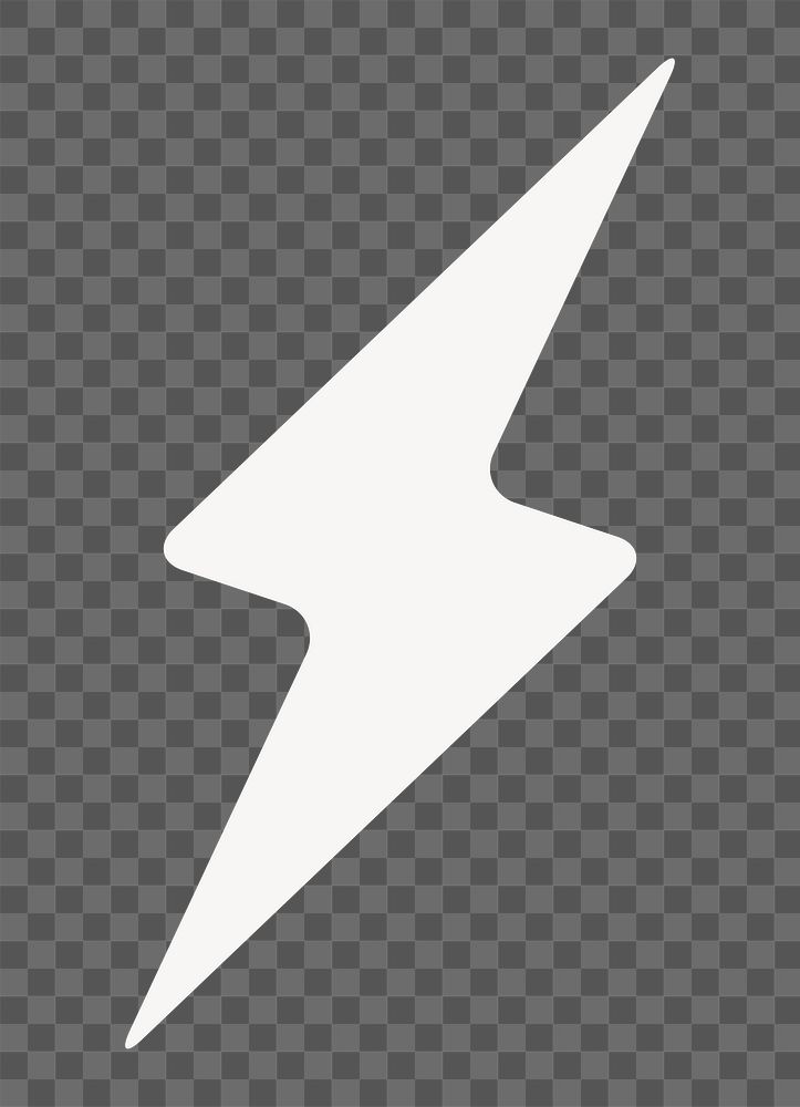 PNG lightning icon in white, transparent background
