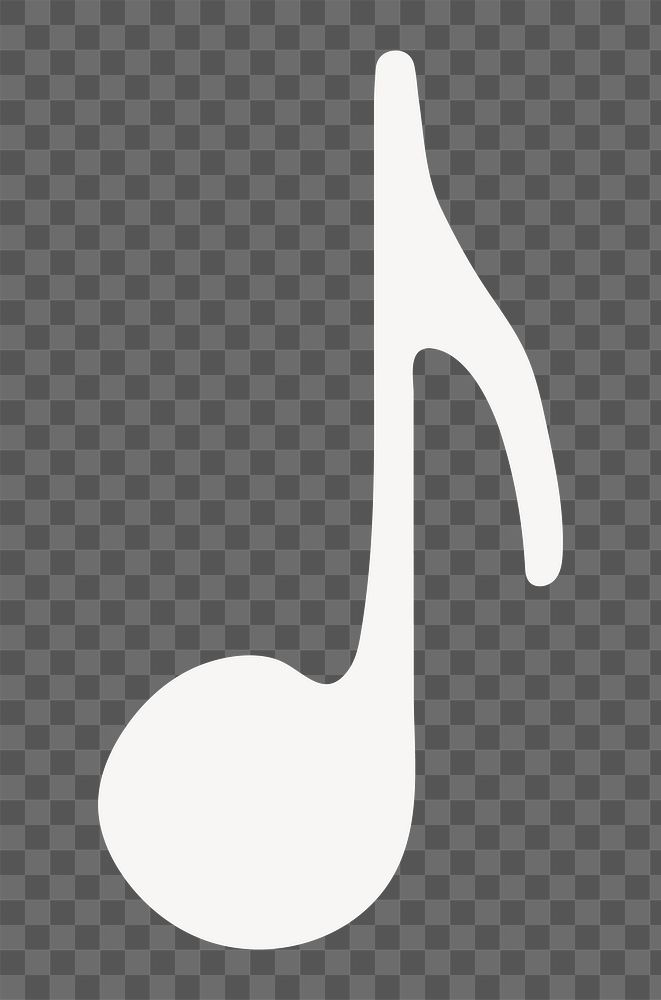 PNG music note icon in white, transparent background