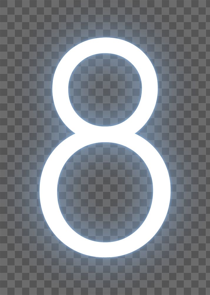 Number 8 png neon font, | Free PNG - rawpixel