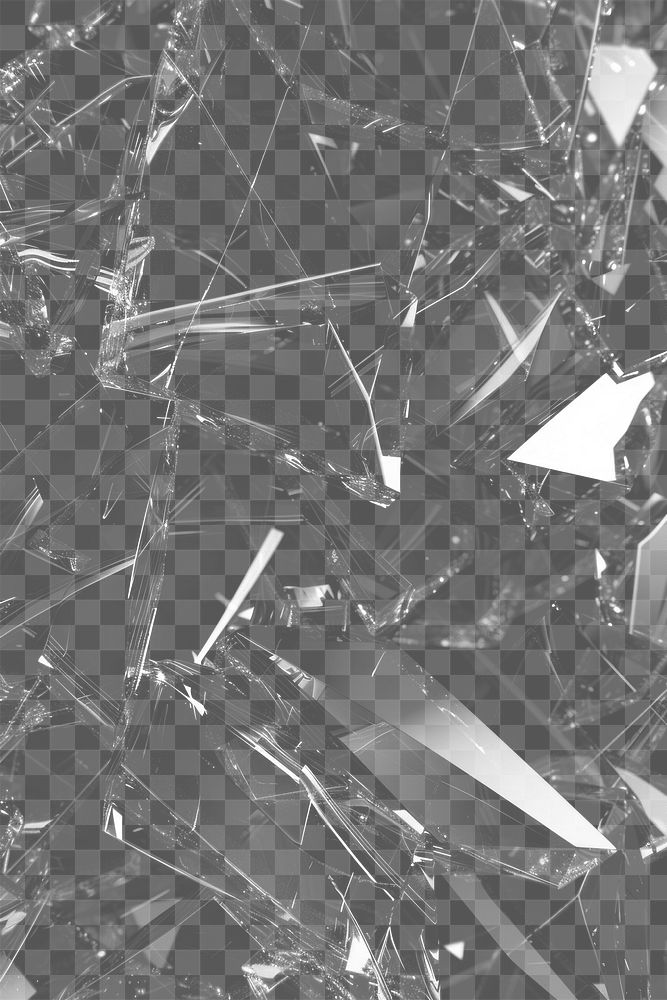 PNG Abstract shattered glass fragments