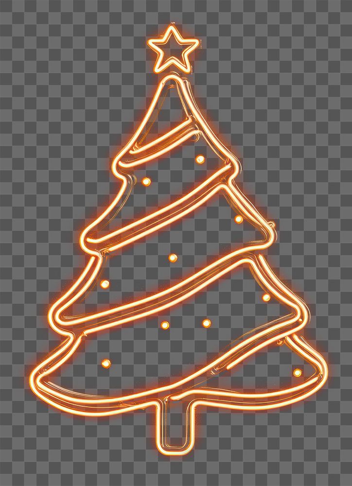 PNG Christmas tree icon lights holiday neon.