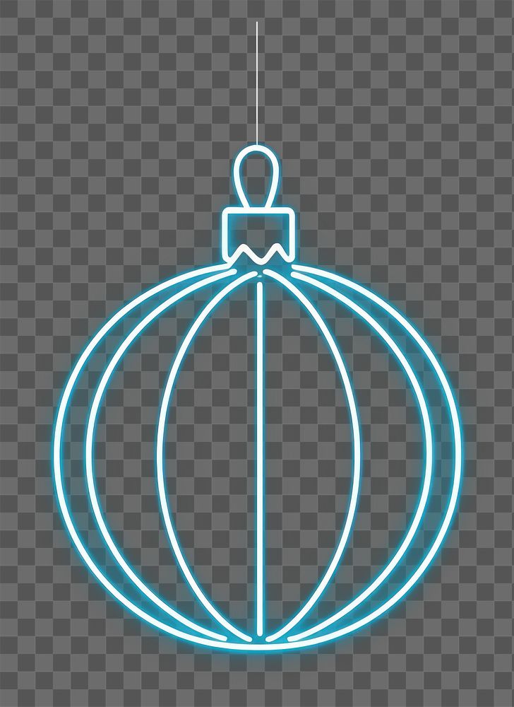 PNG Christmas ornament ball light neon christmas.