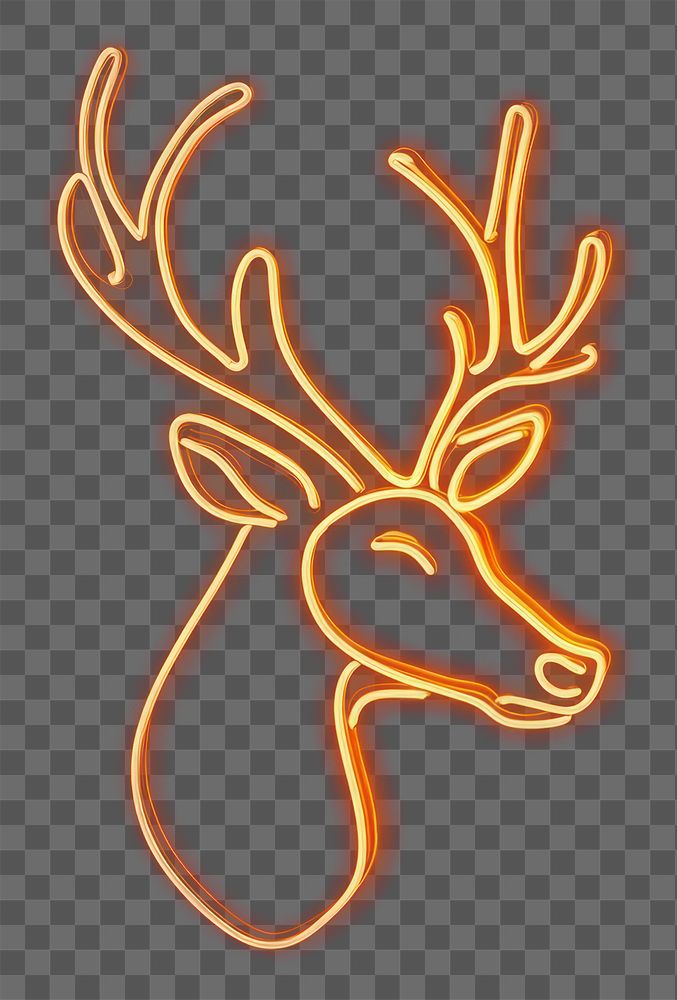 PNG Simple reindeer profile lights neon illustration.