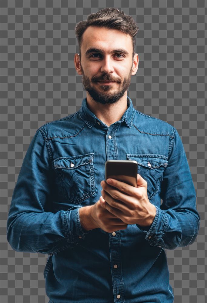 PNG Holding a phone portrait adult photo. AI generated Image by rawpixel.