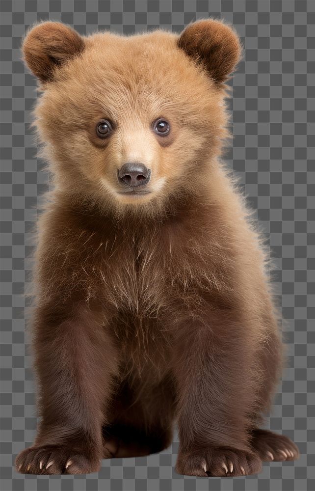PNG Baby brown bear wildlife mammal animal. AI generated Image by rawpixel.