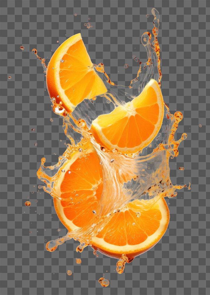 PNG  Orange cut in half floating grapefruit falling food