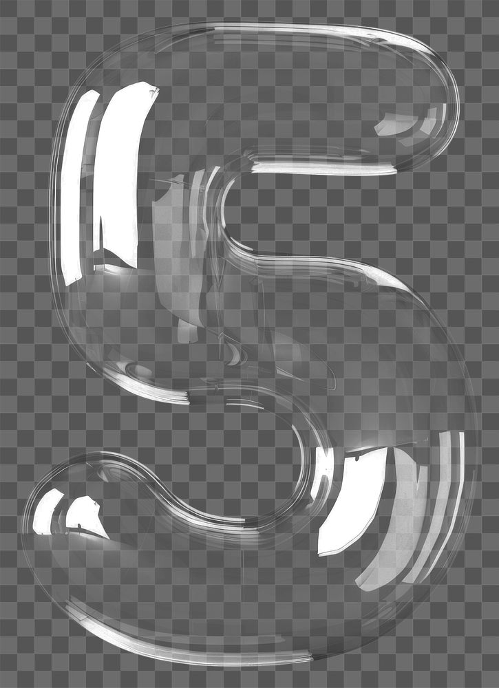 Number letter 5 white white background circle.