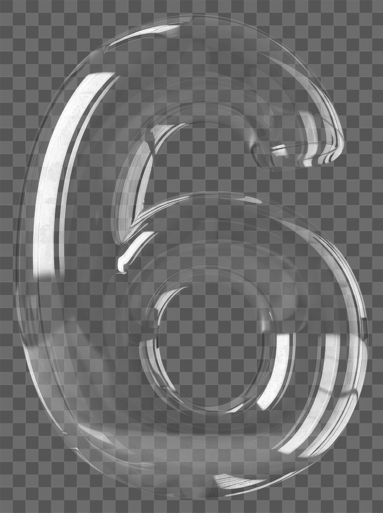 Number letter 6 glass simplicity jewelry.