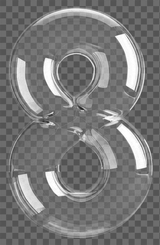 Number letter 8 alphabet glass simplicity