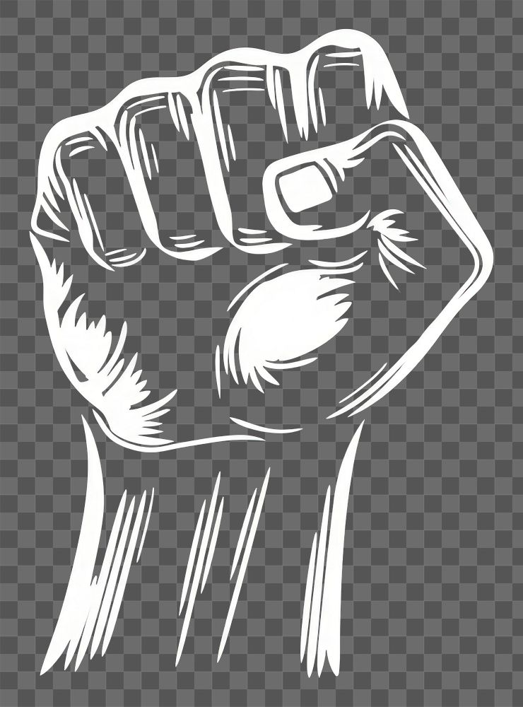 PNG Logo of protest hand monochrome cartoon.