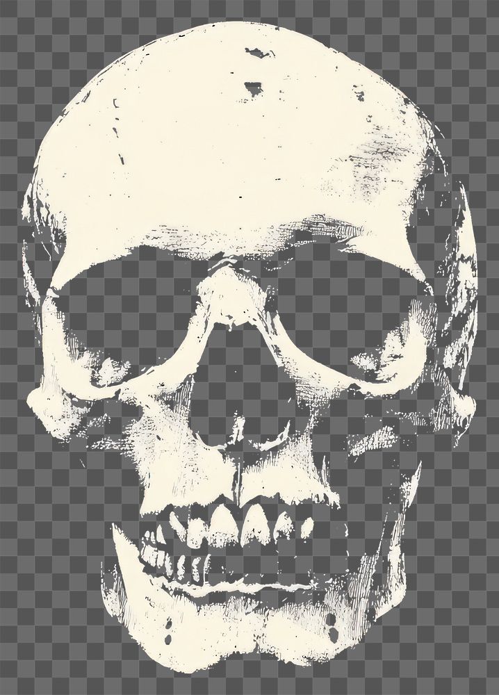 PNG An isolated black and white skull illustration photography monochrome.