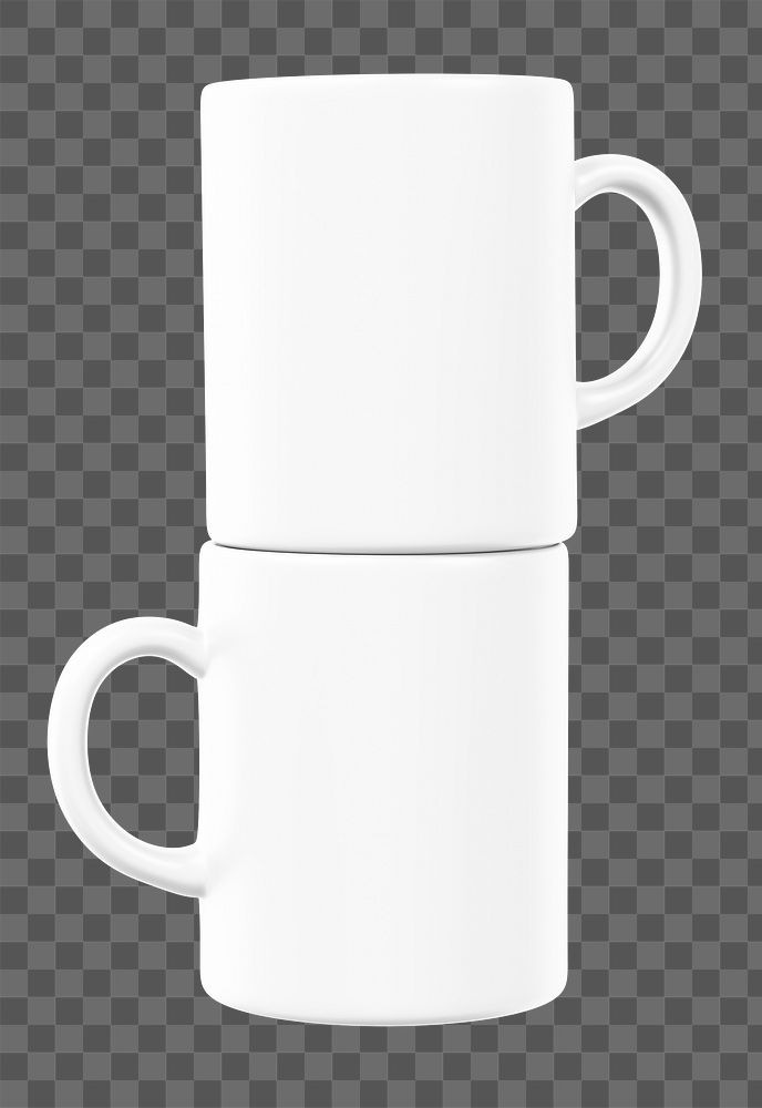 Coffee mugs png sticker, transparent background