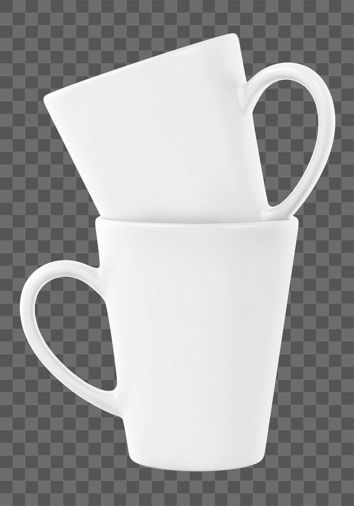 Coffee mugs png sticker, transparent background