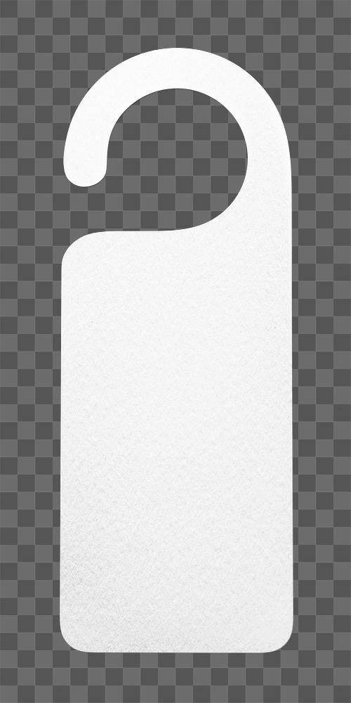 Door tag png sticker, white design, transparent background