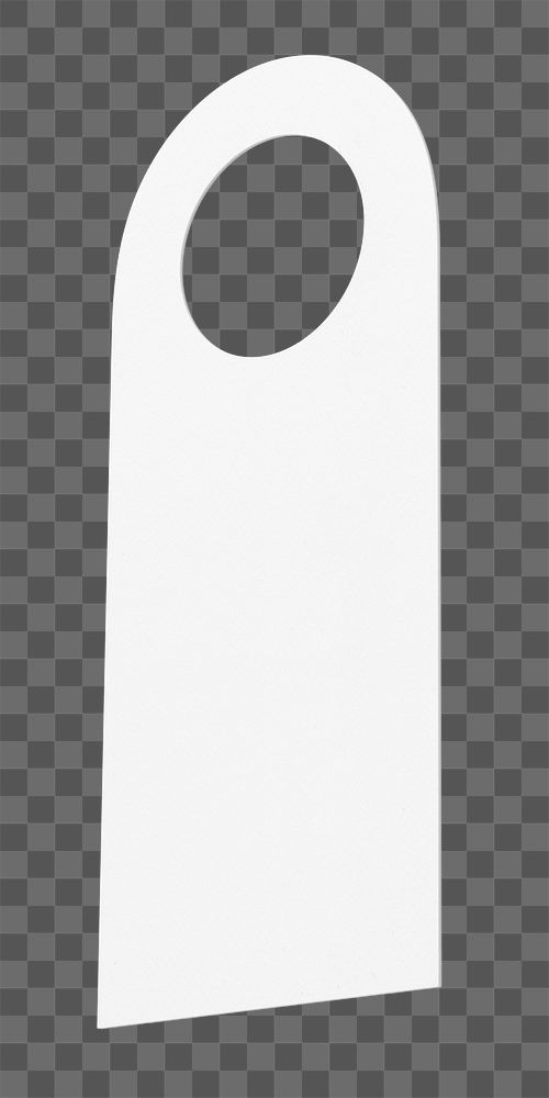 Door hanger png sticker, white design, transparent background
