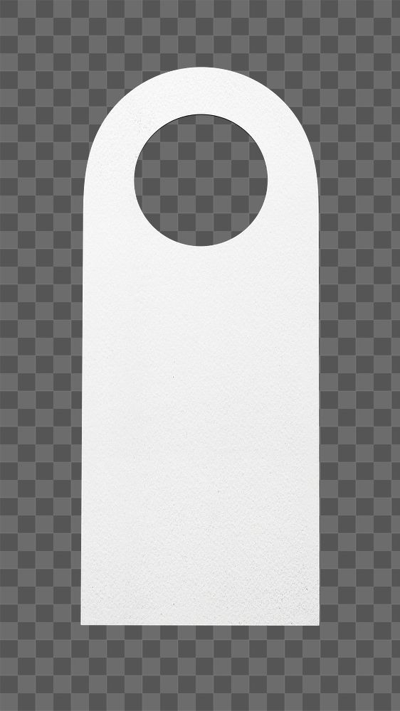 Door tag png sticker, white design, transparent background