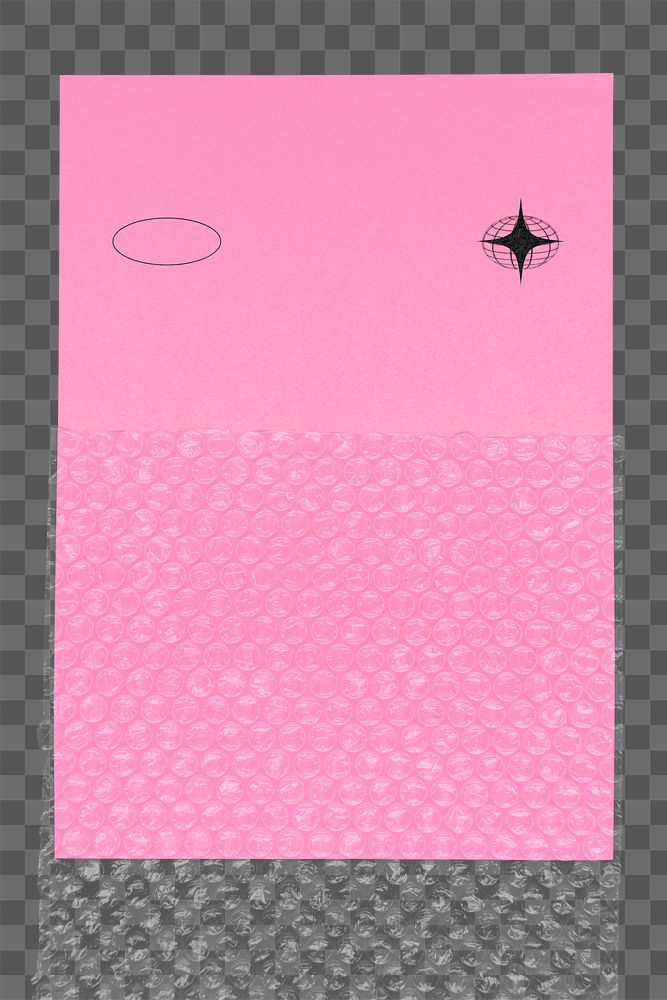 Pink poster png sticker, transparent background