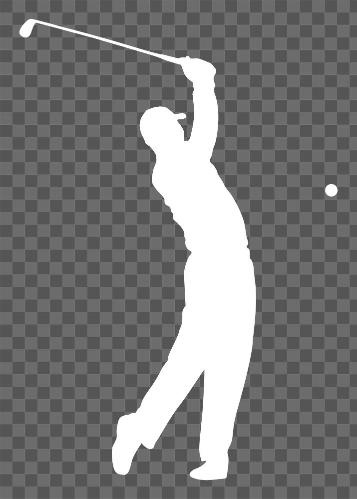 Golfing man png sticker, transparent background