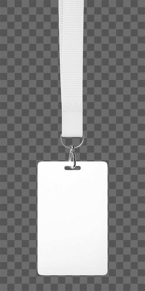 Lanyard ID card png sticker, white design, transparent background