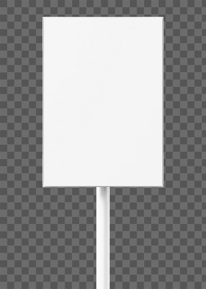 White advertising png sign, transparent background