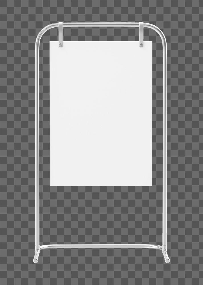 Blank poster stand png sign, transparent background