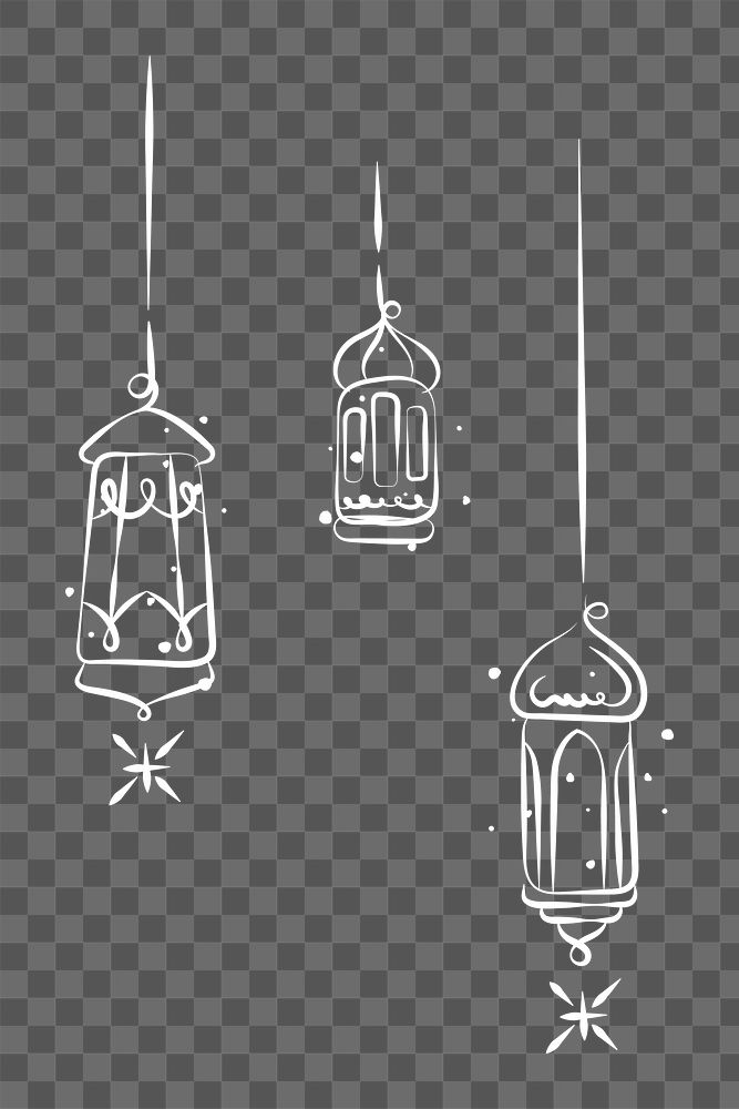 Ramadan lanterns png celebration sticker, transparent background
