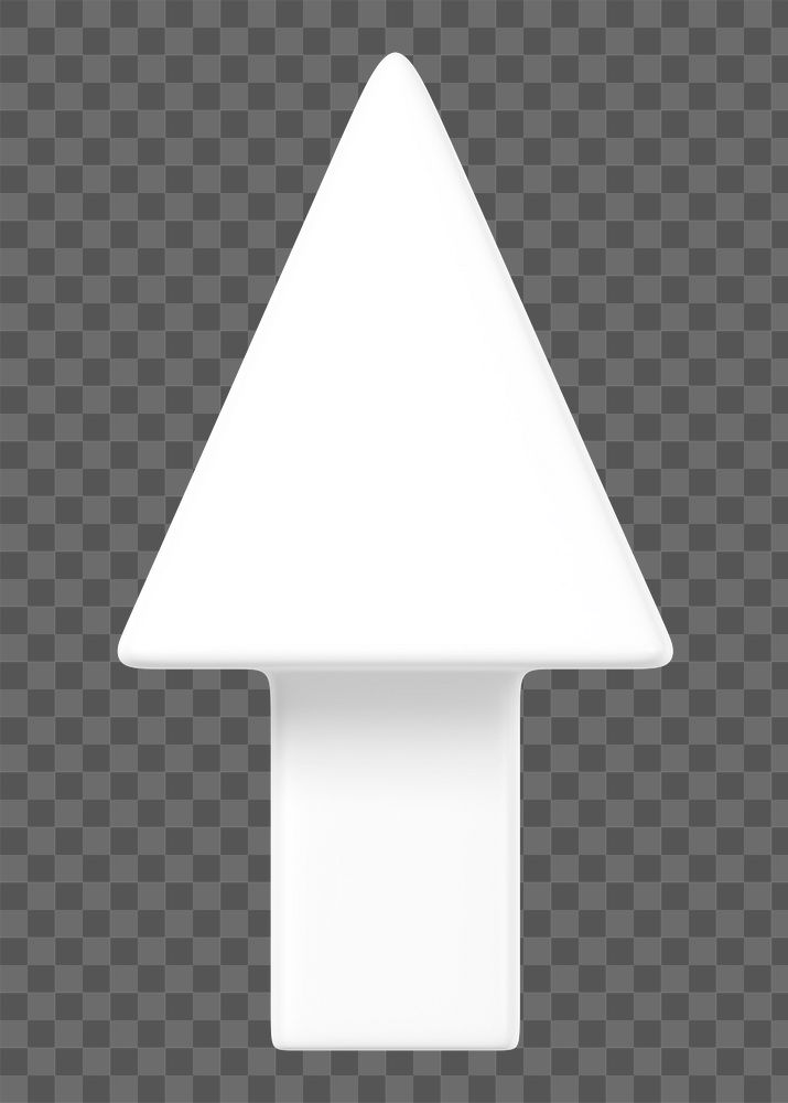 3D white arrow png up direction clipart, transparent background