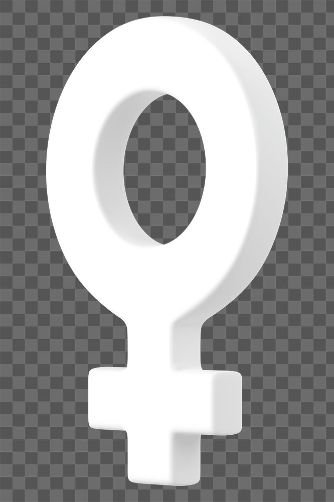 Female gender symbol png 3D sticker, transparent background 