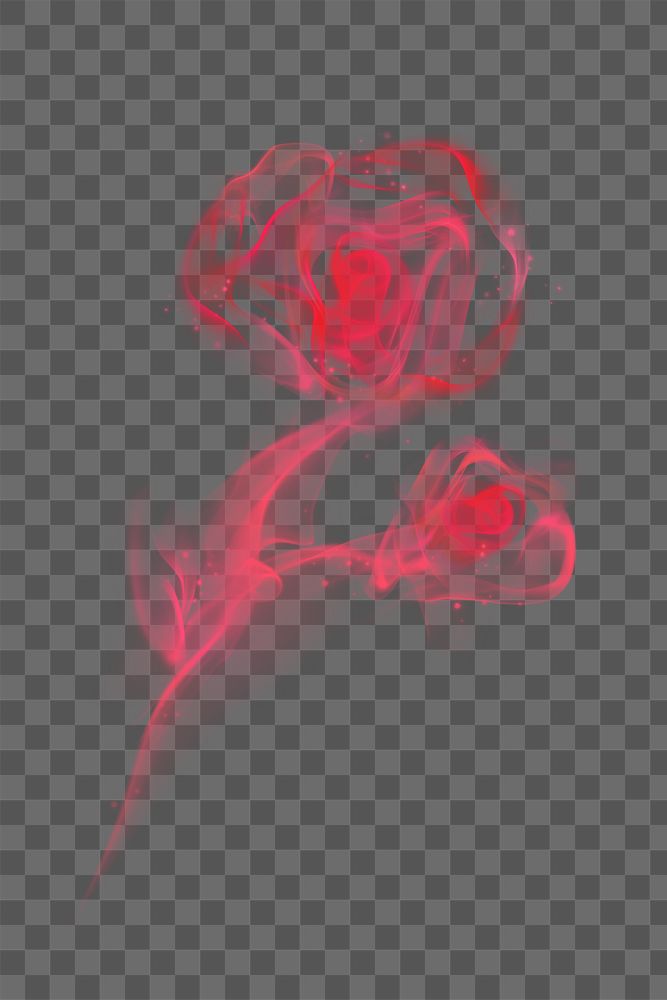 Rose png smoke element, textured abstract graphic in red