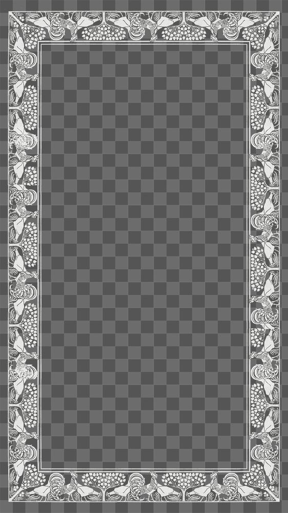 White ornate png frame, transparent background, remixed by rawpixel