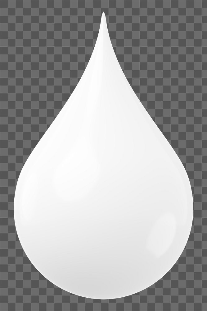 PNG 3D white droplet, element illustration, transparent background