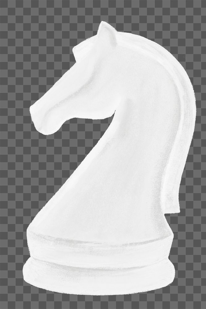 White knight png chess piece, transparent background