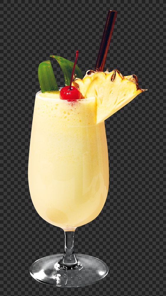 PNG Pineapple cocktail, collage element, transparent background