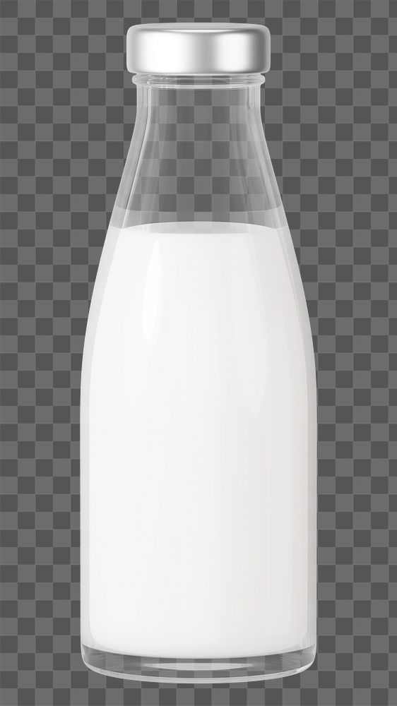 PNG 3D milk bottle, element illustration, transparent background