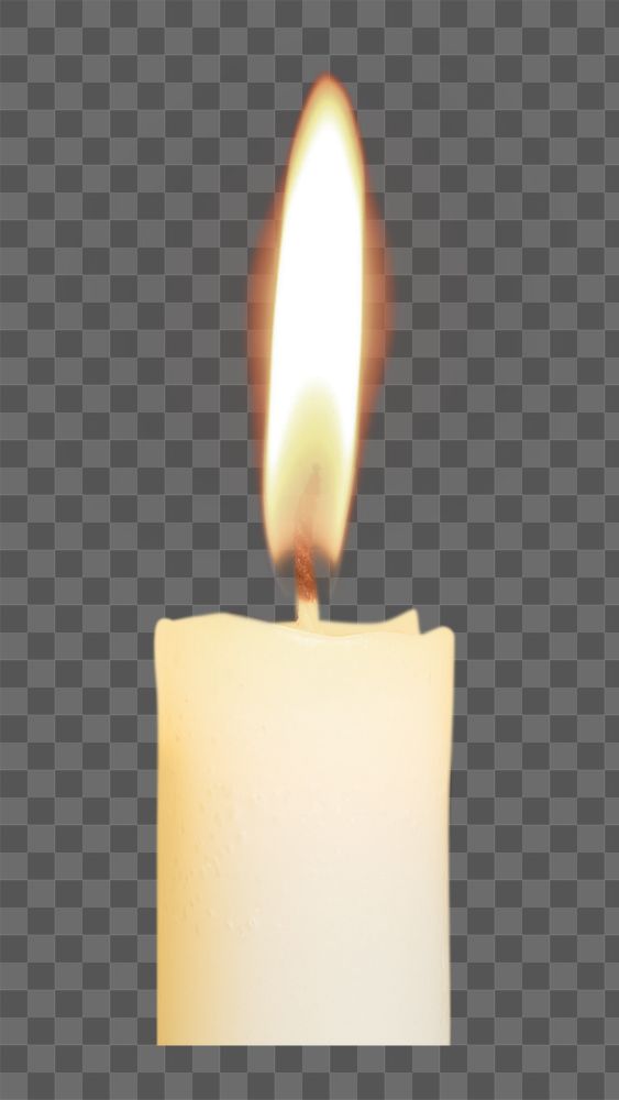 PNG Lit candle, collage element, transparent background