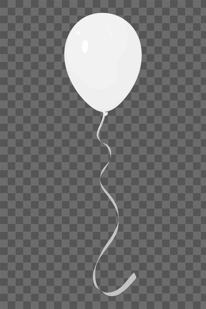 White balloon png,  transparent background