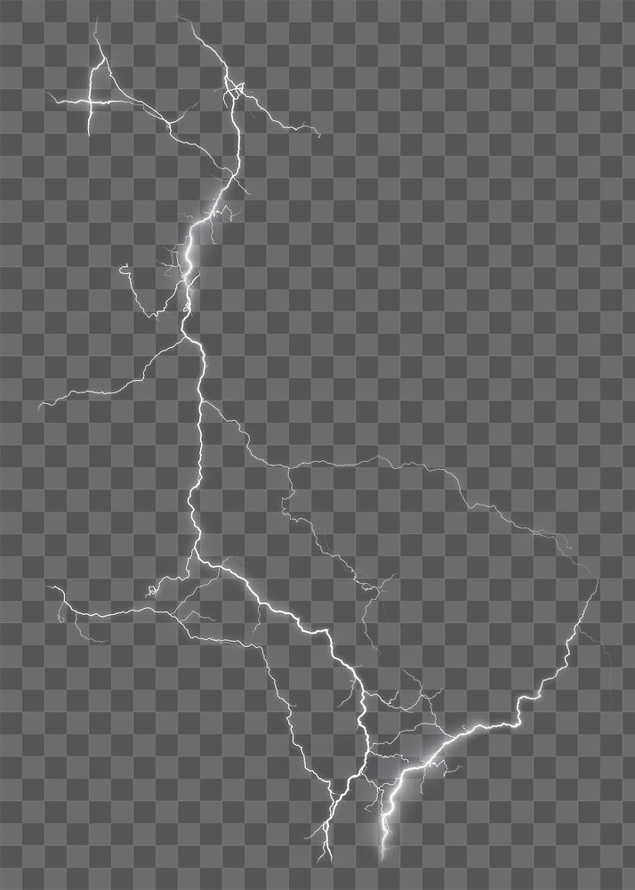 Lightning png collage element, transparent background