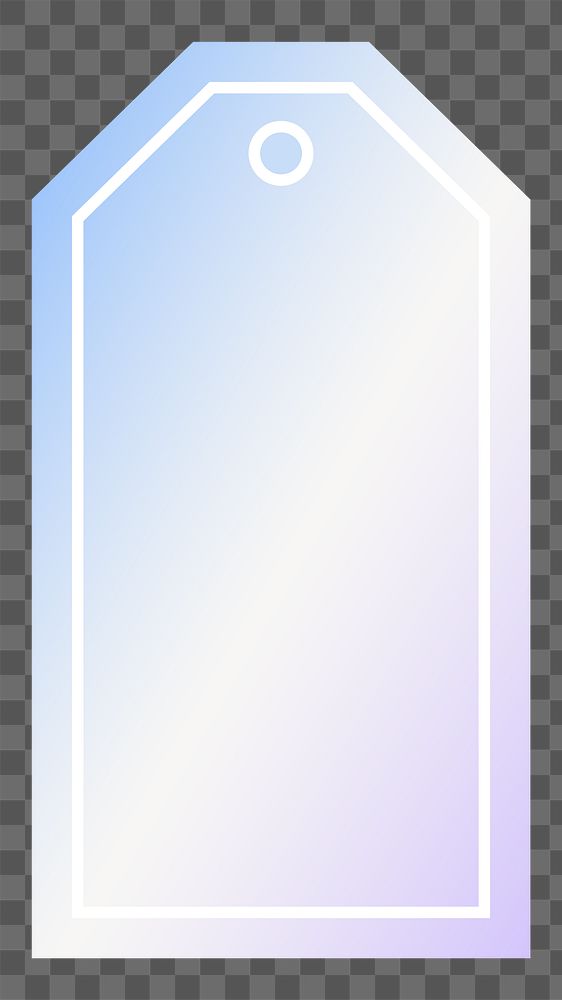 PNG blue and pink pastel tag, gradient banner label transparent background