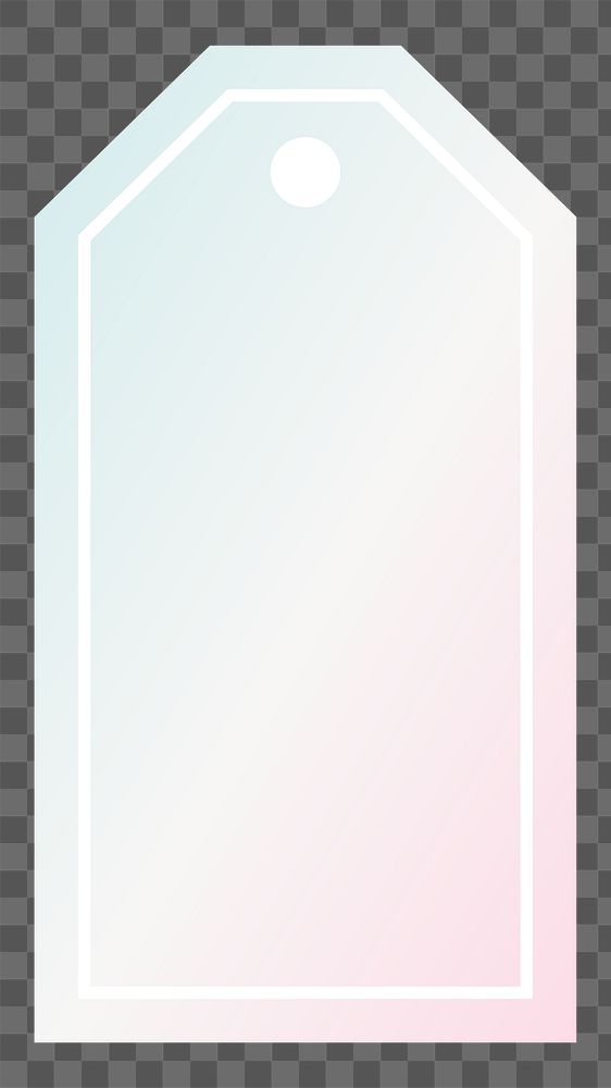 PNG blue and pink pastel tag, gradient banner label transparent background