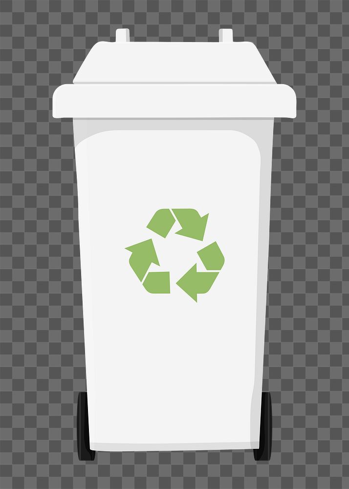 White png recycle bin, transparent background