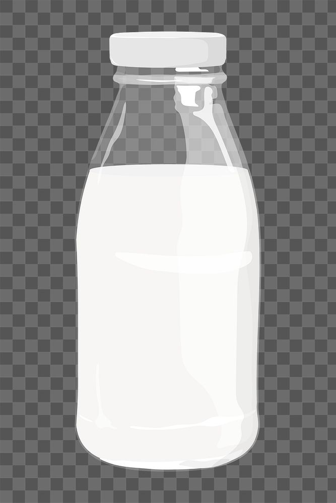 Milk bottle png dairy drink illustration, transparent background