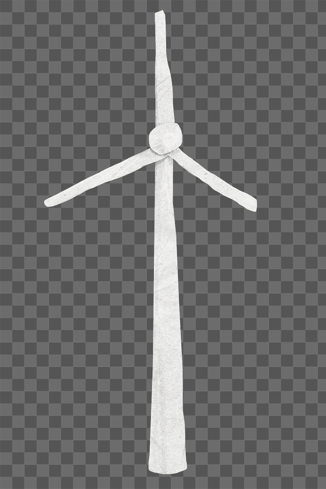 PNG Wind turbine, environment paper craft, transparent background