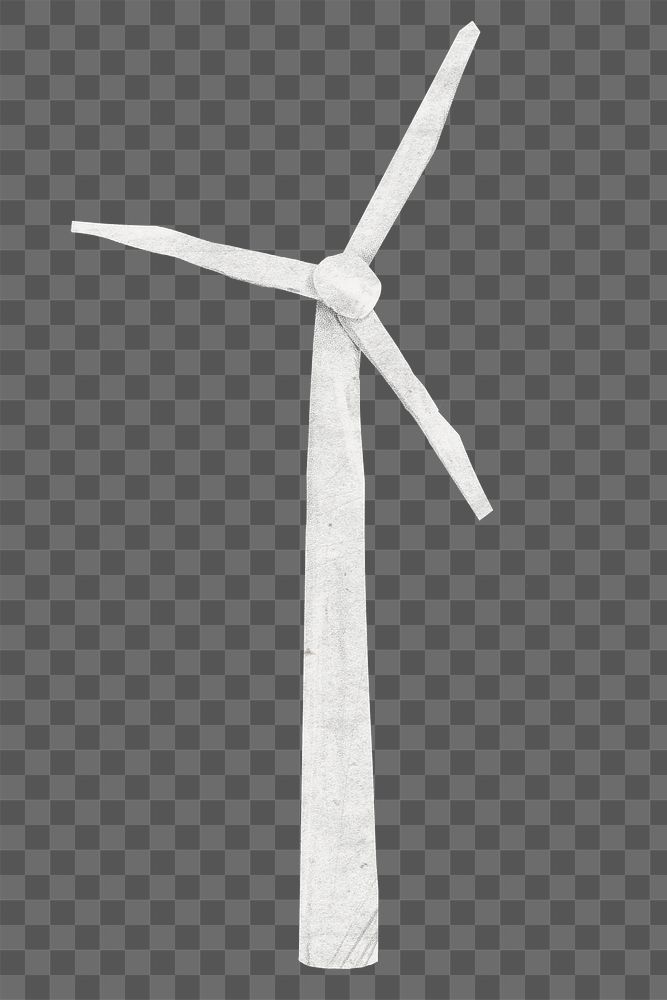 PNG Wind turbine, environment paper craft, transparent background