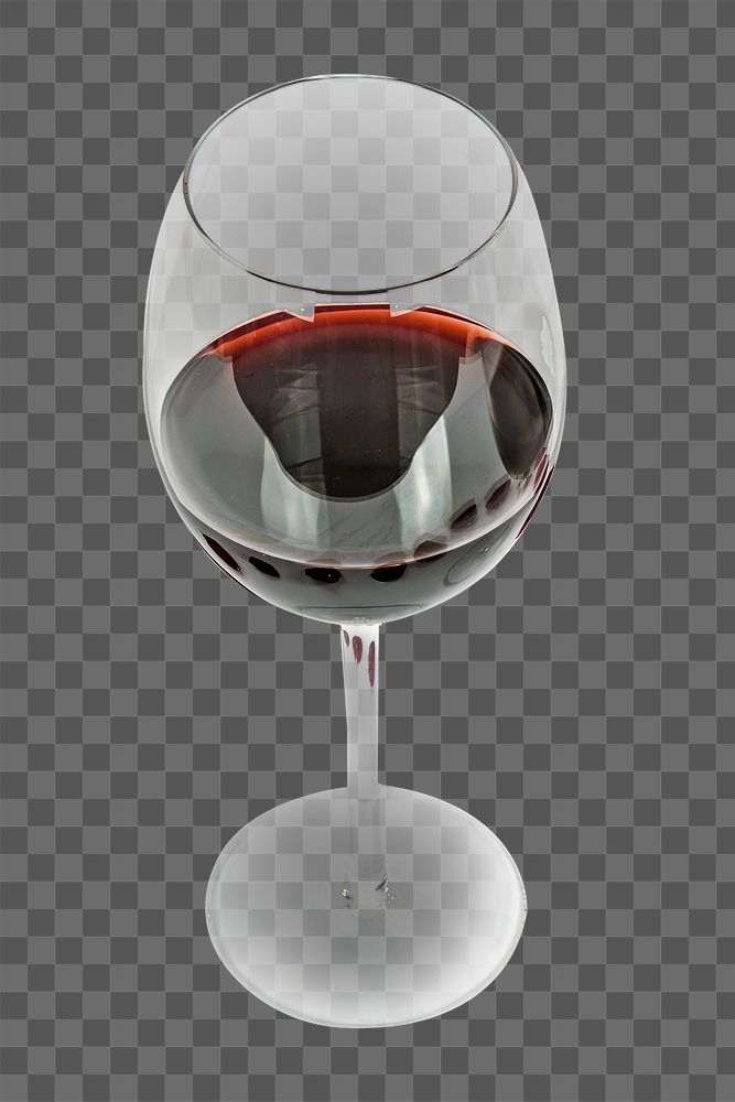 Red wine glass png, transparent background