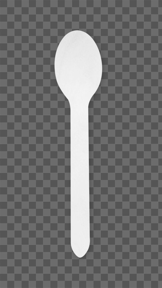 White ice-cream spoon  png sticker, transparent background