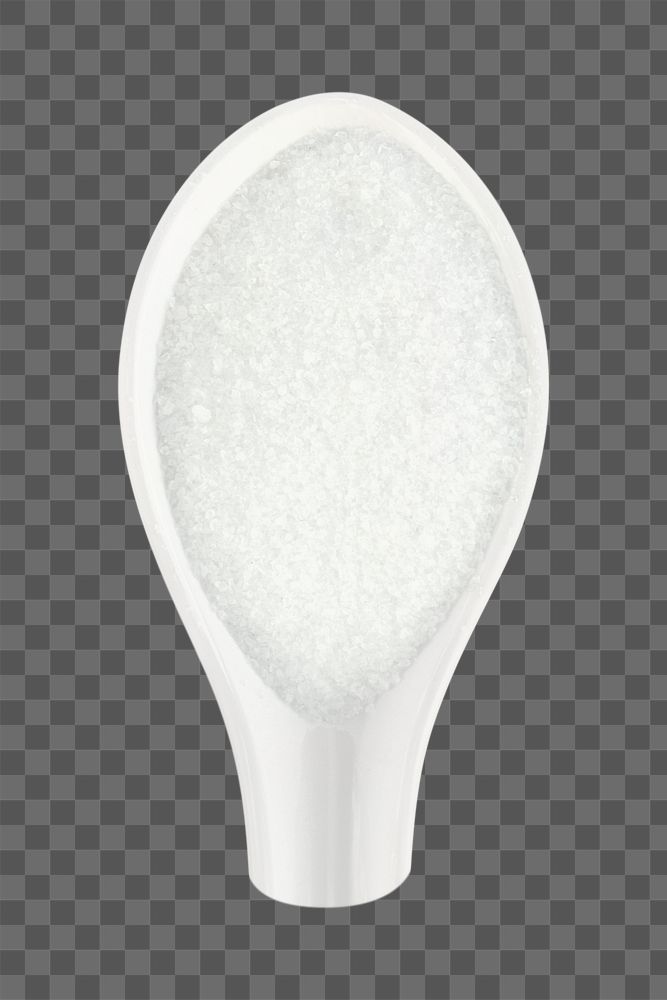 Salt in spoon png, food photography, transparent background
